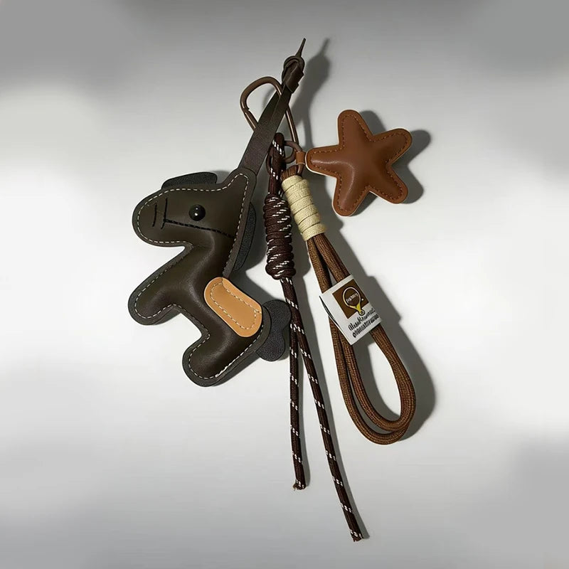 Pony Keychain Leather Backpack Charm