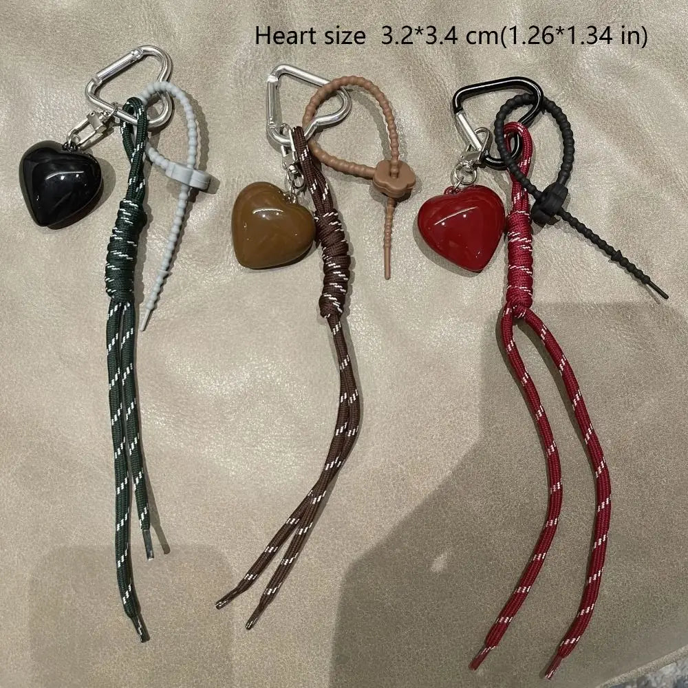 Fashionable Heart Leather Rope Keychain