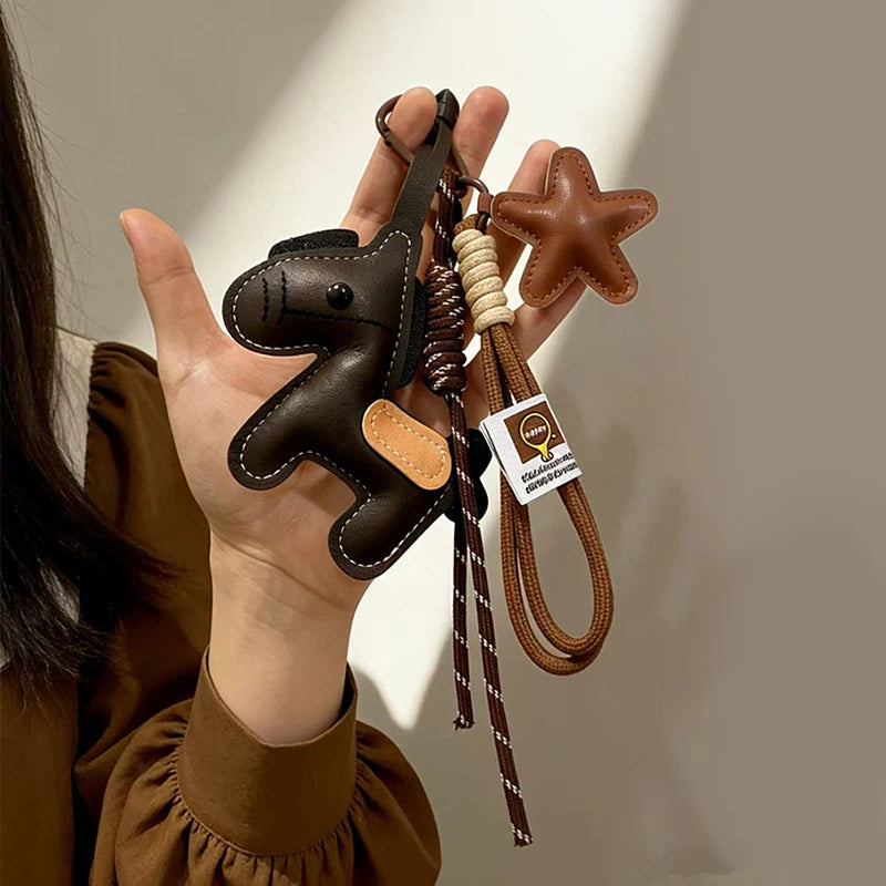 Pony Keychain Leather Backpack Charm