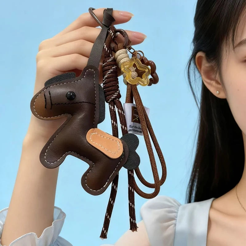 Pony Keychain Leather Backpack Charm