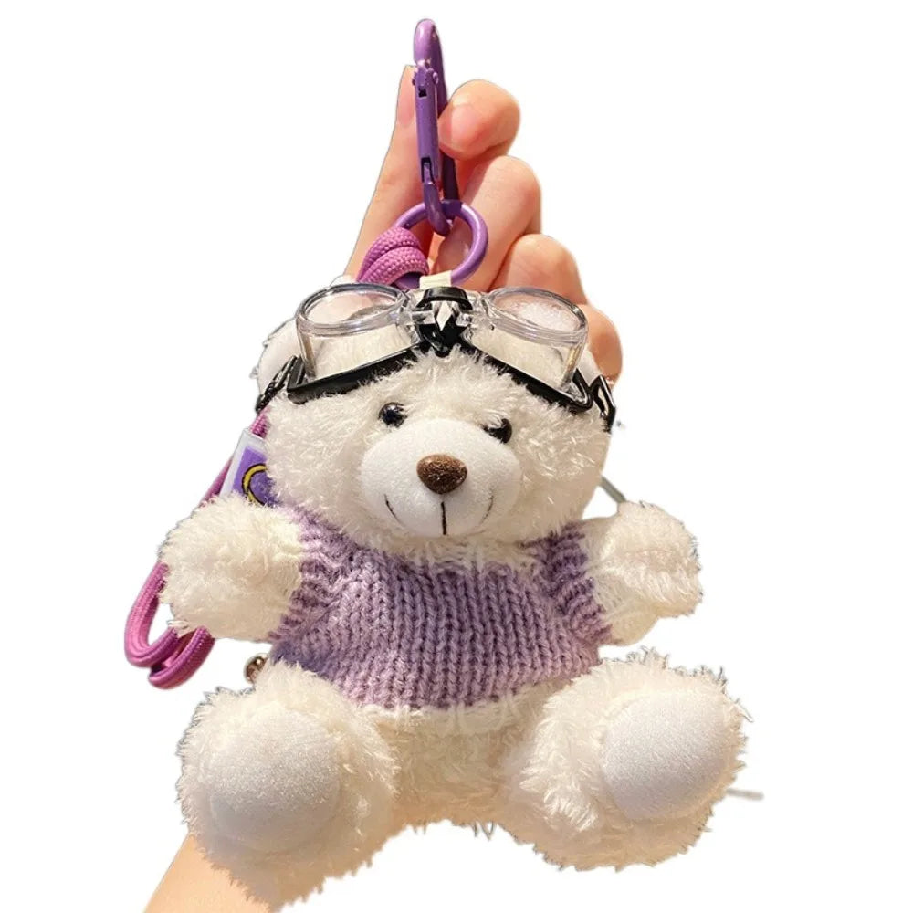 Kawaii Goggles Pilot Bear Keychain