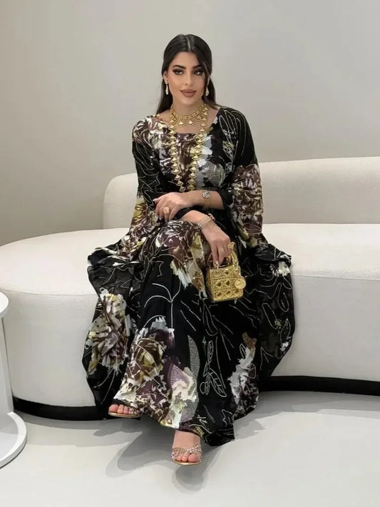 Chiffon Diamond Party Abaya