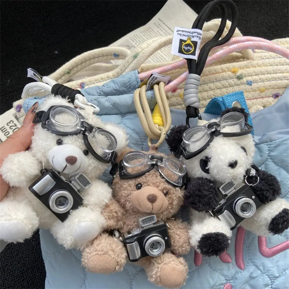 Camera Plush Bear Pendant