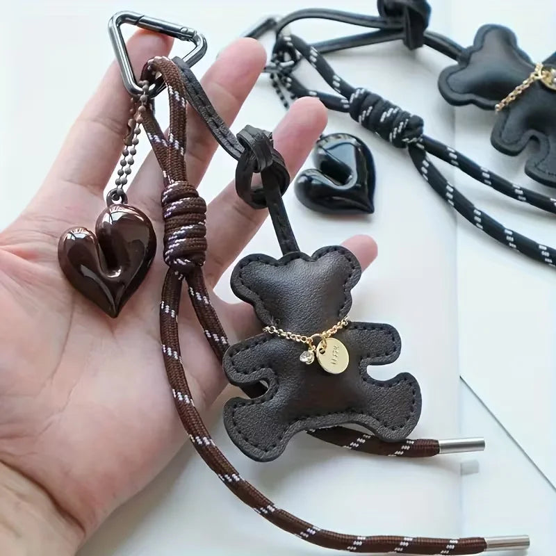 Cute Bear Keychain with Elastic Closure