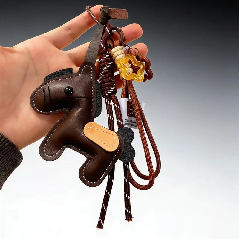 Pony Keychain Leather Backpack Charm