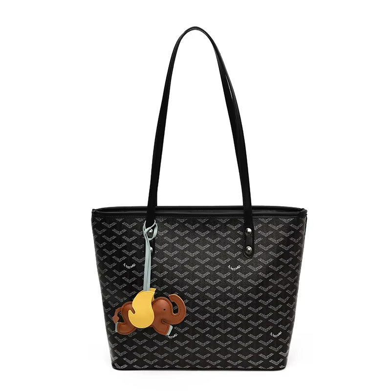 Black - Brown Tote Bag
